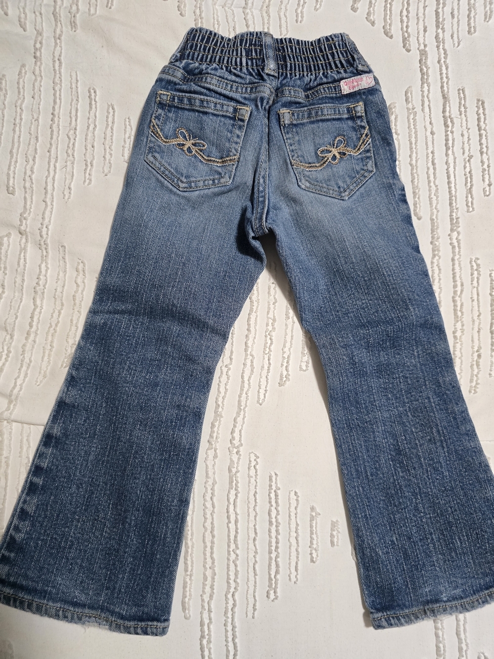 OshKosh B'gosh Girls 3T Bootcut Jeans Elastic Waist Medium Wash Denim
